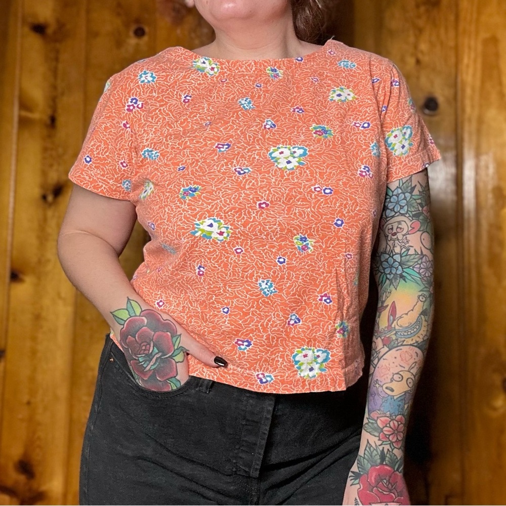Vintage Ivy Floral Cutout Tee Shirt